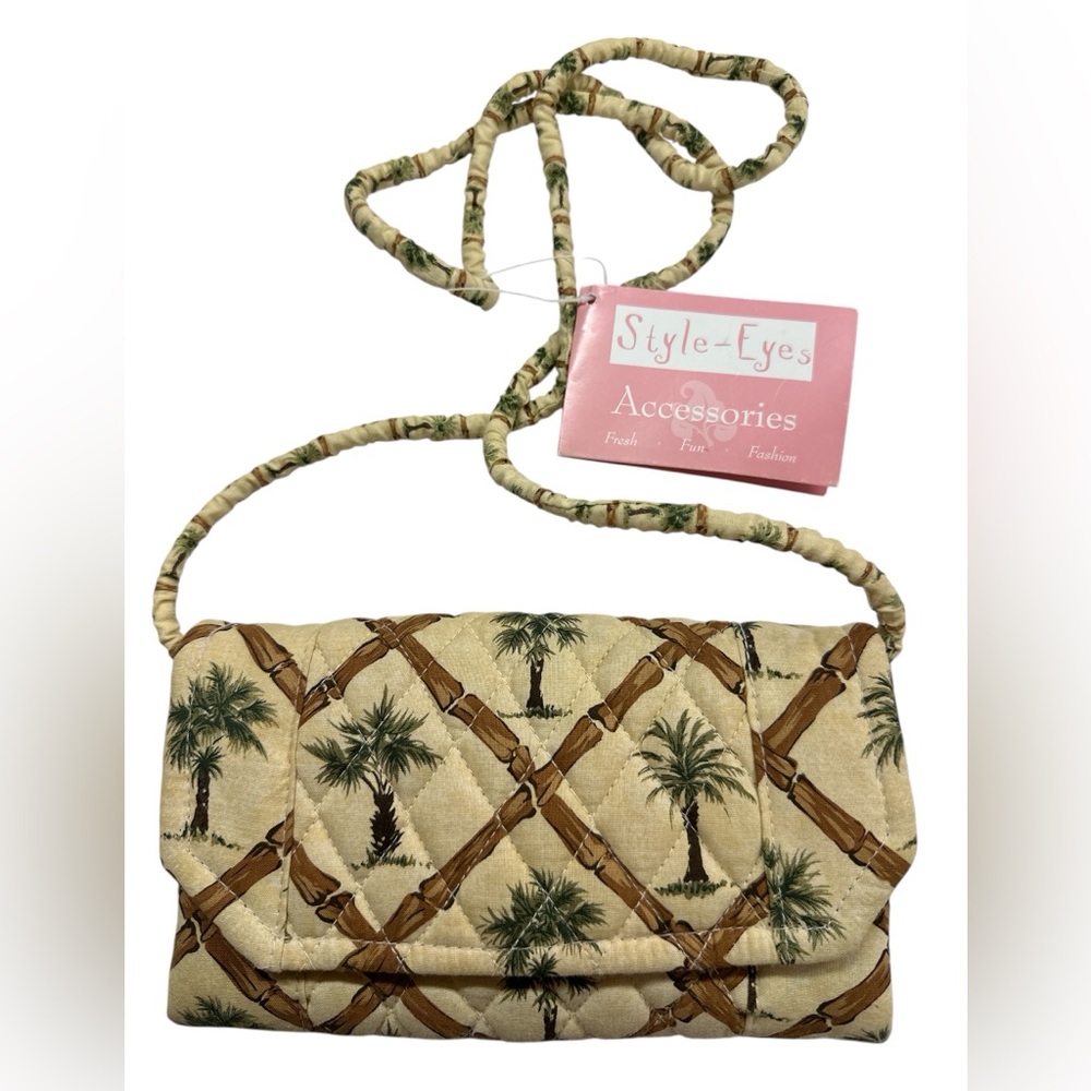 Style-Eyes by Baum Bros. Palm Tree Cotton Crossbody Bag/Wallet